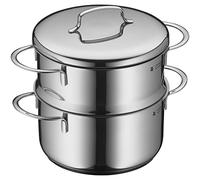 WMF 716836040 GemüseSteamer Ø 16 cm approx. 1,5l Mini stackable Cromargan stainless steel brushed suitable for all stove tops including induction dishwasher-safe, Silver