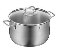 WMF 732246030 Brilliant Tall Cooking Pot Diameter 24 cm 6.5 Litre Pouring Rim Glass Lid Suitable for Induction Cookers Dishwasher Safe, Polished Stainless Steel Silver
