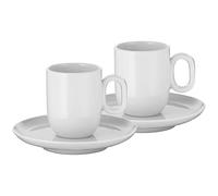 WMF Barista Cups Set of 4, Two Coffee Cups 60 ml with Saucers for Espresso, Porcelain, Coffee Glass, Coffee Cups, Dishwasher Safe