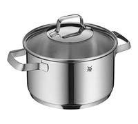 WMF Belmonte Cooking Pot Large 20 cm Glass Lid Induction 3.3 L Cromargan Polished Stainless Steel Uncoated