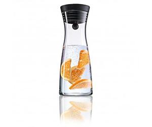 WMF Close-Up Stopper Glass Cromargan Basic Water Decanter, Black, Height 23.7 cm, 0.75 Litre