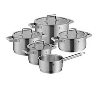 WMF Comfort Line Saucepan Set, Induction, 5 Piece, Saucepan Set with Glass Lid, Cromargan Stainless Steel, Matte, Peeling, Stackable Saucepan Set Induction