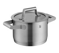 WMF Comfort Line Small Cooking Pot 16 cm Glass Lid Induction Casserole Pot 1.9 L Cromargan Matte Stainless Steel Inside Scale Stackable Uncoated