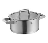 WMF Comfort Line Small Cooking Pot 20 cm Glass Lid Stewing Pot Induction 2.5 L Cromargan Matte Stainless Steel Inside Scale Stackable Uncoated