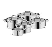 WMF Compact Cuisine 5-Piece Induction Saucepan Set with Glass Lid, Polished Cromargan Stainless Steel, Induction Pots Set, Uncoated, Inner Scale