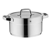 WMF Compact Cuisine Cooking Pot High 24 cm Glass Lid Saucepan 5.6 L Polished Cromargan Stainless Steel Inside Scale Stackable Pot Induction