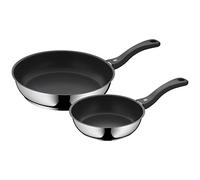WMF Devil 2-Piece Frying Pan Set 28 cm + 20 cm Induction Frying Pan Cromargan Stainless Steel Coated Plastic Handle