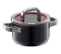 WMF Fusiontec Functional Cooking Pot Small 16 cm, Glass Lid, Stewing Pot Induction 1.3 L High-Tech Ceramic, 4 Pouring Functions, Oven-Safe, Scratch-Resistant, Made in Germany, Black