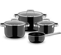 WMF Fusiontec Mineral Pro 0518695290 4-Piece Saucepan Set, Durable, Scratch-Resistant Material, Induction Cooker Set, Suitable for All Types of Cookers, Made in Germany, Black