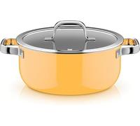 WMF Fusiontec Mineral Pro 0519025290 Stewing Pot Lid 24 cm Durable Scratch-Resistant Material Induction Suitable for All Hobs Made in Germany Mango Yellow