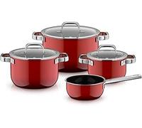 WMF Fusiontec Mineral Pro 0519585290 4-Piece Saucepan Set, Durable, Scratch-Resistant Material, Induction Cooking Pot Set, Suitable for All Types of Cookers, Made in Germany, Passion Red