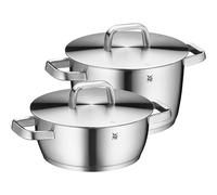 WMF Iconic Induction 2-Piece Saucepan Set with Metal Lid, Polished Cromargan Stainless Steel, Induction Pots Set, Uncoated