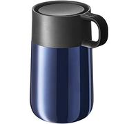WMF Impulse Travel Mug, Thermal Mug, Stainless Steel 0.3 L, Automatic Closure, 360° Drinking Opening, Keeps Drinks Warm for 6 Hours / 12 Hours Cold, Blue, Pack of 1