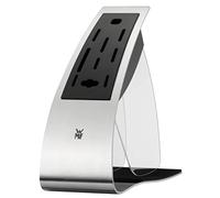 WMF Knife block without knife made of matt stainless steel, plastic, empty empty for 8 knives, 1 meat fork and 1 sharpening steel