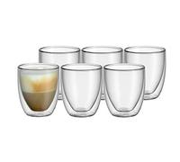 WMF Kult Double-Walled Cappuccino Glasses Set of 6 Double-Walled Glasses 250 ml Floating Effect Thermal Glasses Heat Resistant Tea Glass Coffee Glass