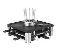 WMF Lumero Station Gourmet 3-in-1, Raclette, Fondue machine, Indoor electric grill, 8 people, Full range of accessories, Simultaneous cooking, Stainless steel coating 0415480011