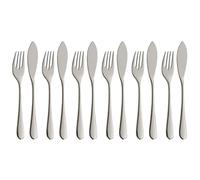 WMF Merit Cromargan Protect Fish Cutlery, Silver, Set of 12