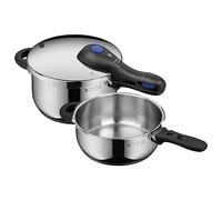 WMF Perfect Plus Set with Pot, Diameter 22 cm, Diameter 4 Litres and Medium and Body 3 Litres, with Flame Protection, Chromargan Stainless Steel for Induction