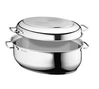 WMF roaster oval 41x28,5x18 cm approx. 8,5l lid as frying pan stainless steel brushed suitable for all stove tops including induction dishwasher-safe