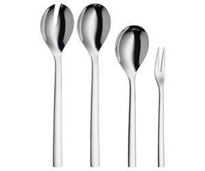 WMF Serving Set 3 Pieces Nuova Cromargan Stainless Steel 18/10 Brushed, Silver