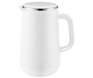 WMF thermos flask, 1.0 L, Impulse, for tea or coffee, twist closure keeps drinks warm or cold for 24 h, white
