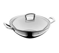 WMF Wok-Set Uncoated Pouring Rim, Silver, 36 cm, 2-Piece