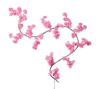 WMFASBAG 1.8M Cherry Blossom Garland Artificial Vines with 100 LED Lights (Dark Color)