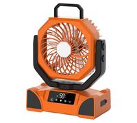 WMFASBAG 20000mAh Portable Camping Fan 5 Wind Speeds Rechargeable Camping Fan (Orange)