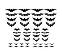 WMFASBAG 24 PCs Halloween Bats Wall Decor Lighted 3D Bat Stickers for Indoor Outdoor Home