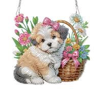 WMFASBAG 2D Flat DIY Puppy Art Pendant Set Home Decoration Craft