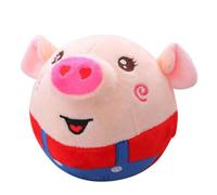 WMFASBAG Cartoon Pig Active Moving Pet Plush Toy USB Rechargeable Talking Moving Dog Ball Toy Pet Bouncing Balls for Dogs Cats