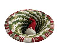 WMFASBAG Christmas Round Rug Home Cartoon Floor Mat Optical Illusion 3D Rug (Red Style 8)