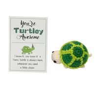 WMFASBAG Cute Funny Knitted Mini Little Turtle Mini Funny Positive Turtle Emotional Support Positive Crochet Sea Turtles Gifts for Christmas New Year Birthday