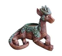 WMFASBAG Dragon Tree Succulent Planter Resin Garden Statue Decorative Plant Pot (A)