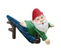WMFASBAG Funny Dwarf Statue with Pants Hanging Branches Fun Gnome Flowerpot Pendants Resin White Beard Dwarf Sculpture Outdoor Garden Decoration