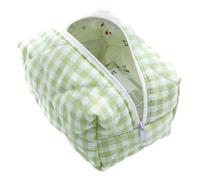 WMFASBAG Large Capacity Quilted Checkered Makeup Bag Make Up Brush Bags Lightweight Women Portable Cosmetic Storage Bag Travel Toiletry Zipper Storage Pouch for Cosmetics Makeup Brushes for