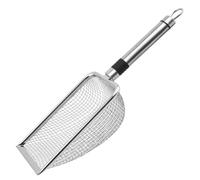 WMFASBAG Pet Poop Shovel Reptile Bedding Scoop Stainless Steel Fine Mesh Sand Shovel Ergonomic Handle Non Stick Poop Picker Pet Cleaning Accessories