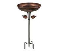 WMFASBAG Removable 13 Inch Dia Bowl Easy To Clean Birdbath with Stake Vintage Metal Bird Bath Bowl Freestanding Birdfeeder for Garden Yard Lawn Decor