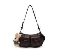 WMFASBAG Vintage Crescent Hobo Handbag Underarm Purse for Women Work Travel (Coffee)
