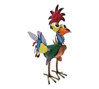 WMFASBAG Waterproof 22CM Cockerel Figurine Chicken Sculpture Metal Garden Statue Rooster for Outdoor Patio Backyard Decoration