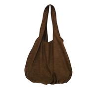 WMFASBAG Women Flannel Solid Color Shoulder Bags for Work School Travel Shopping (Coffee)