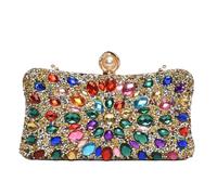 WMFASBAG Women Sparkly Evening Handbag Pearl Clasp Rhinestone Chain Strap Shoulder Bag Detachable Strap Shinny Crossbody Bag Female Parties Club Bag