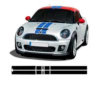 WMGoods Car Hood Bonnet Stripes Sticker Engine Cover Roof Trunk Decal ，For MINI Cooper Coupe R58 Cabrio R57 Roadster R59 JCW Accessories