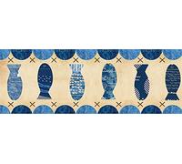 WMHDSJ Wallpaper Borders self Adhesive Blue Fish Waterproof Vinyl Wall Covering Borders Decor Bathroom Kitchen Study Hallway Entrance Glass Door Decor Sticker 11cm X 300cm