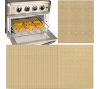 WMKGG 200 PCS Unbleached Air Fryer Parchment Paper, 11 x 9 inch Perforated Rectangular Air Fryer Toaster Oven Disposable Liners for Cuisinart, Ninja Foodi, Breville, Gowise, Black Decker