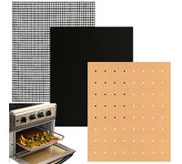 WMKGG 3 Pack Air Fryer Oven Liners Set, 9 x 11 Inch Reusable Non-Stick Toaster Oven Mats Compatible with Cuisinart, Breville, Ninja Foodi, Kalorik, Emeril Lagasse