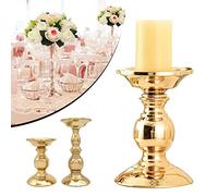 WMLBK 2PCS Gold European style Candlestick-Classical Factor Iron Candle Holder-Home Ornaments for Bedroom,Dining Room,Living Room,Bathroom,Church,Candlestick,Wedding(Gold European Style)