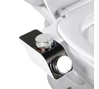 WMLBK Bidet Attachment, Non-Electric Bidet Toilet Seat Attachment, Bidet Self Cleaning Dual Nozzle Warm & Cold Fresh Water Bidet Sprayer with Feminine Wash & Rear Wash, White & Black