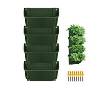 WMLBK Hanging Planter Bags with mounting screws, Vertical Living Green Wall with 4 Pots Self Watering Vertical Pocket Garden Wall Planter Outdoor Hanging for Indoor and Outdoor