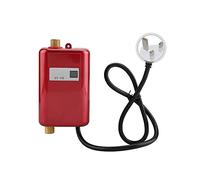WMLBK Mini Electric Water Heater, 3000W Instant Tankless Hot Water Heater Boiler with LCD Display, Under Sink Basin, Water Heater System for Kitchen Bathroom Washing (Red)